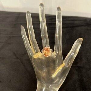 Silpada Sterling Silver Faceted Champagne 10 carat CZ Ring - Style R1318 –Size 5